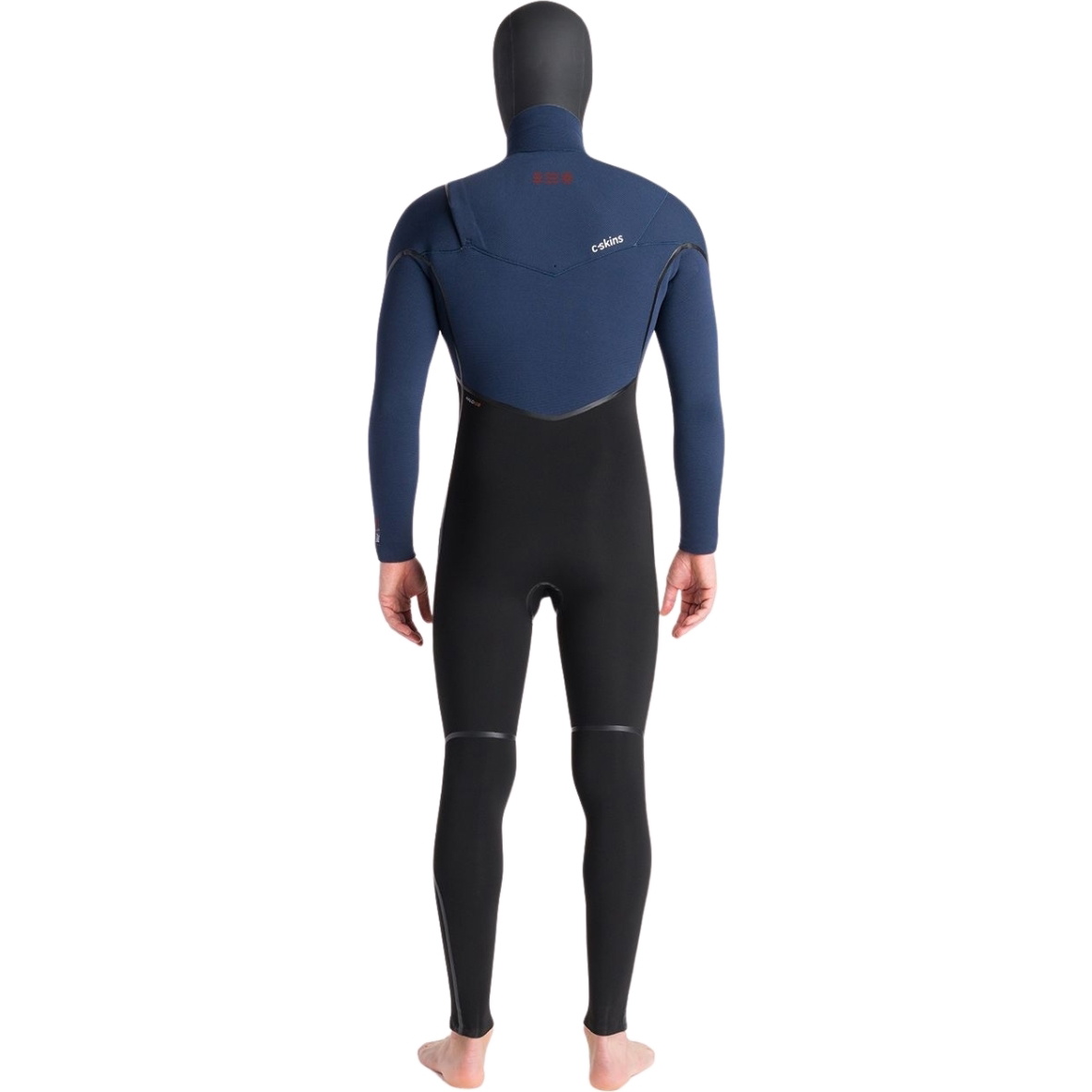 2025 C-Skins Mens NuWave Wired 5/4mm Chest Zip Hooded Wetsuit C-NWI54MH - Black / Bluestone x / Rust